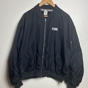 VS PINk Black Bomber Jacket Large
